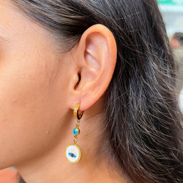 ENAMEL EVIL EYE EARRINGS