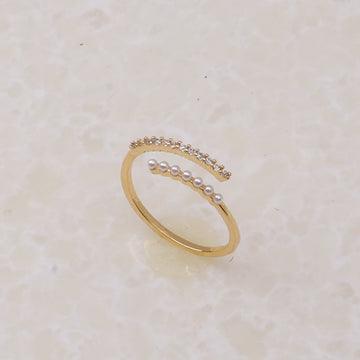 ROMESHA PEARL 18K GOLD PLATED RING