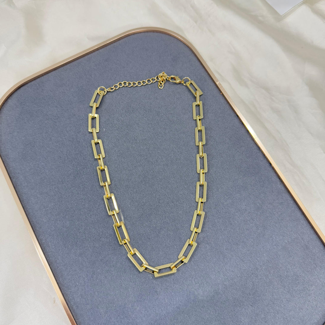 PAPERCLIP GOLD CHAIN LINK NECKLACE