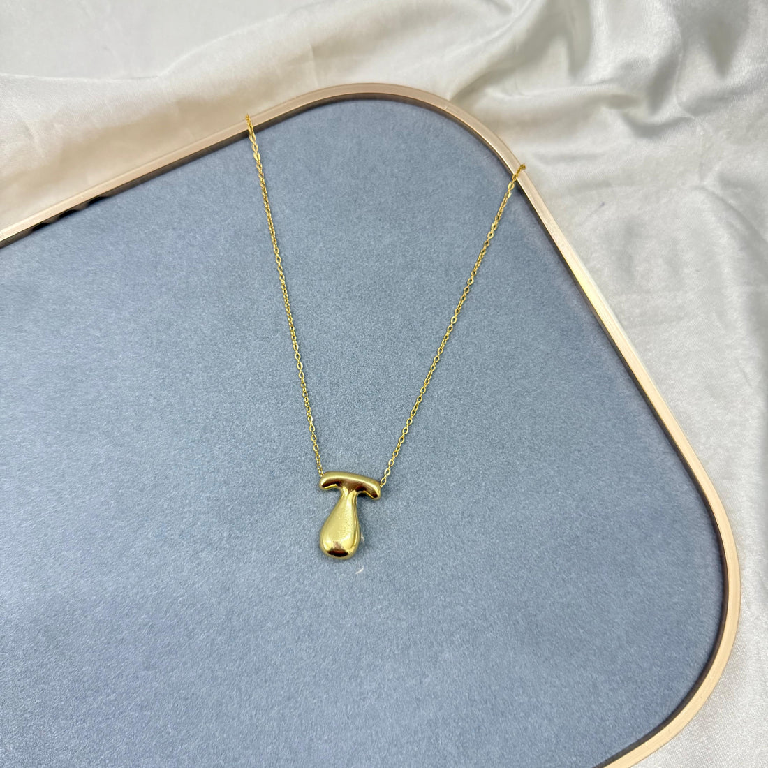 CHUNKY INITIAL BUBBLE LETTER NECKLACE